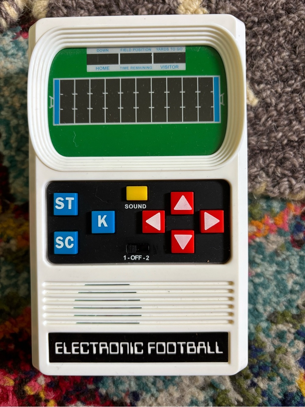 Vintage Mattel Electronic Football Handheld Game - White/Green